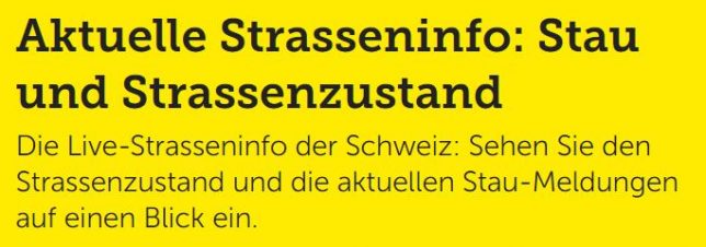 Strasseninfos